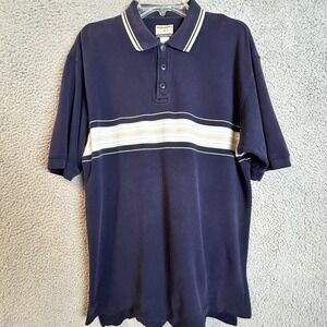 Vintage High Sierra Mens Striped Polo Skater Punk Shirt Size Large 90s Y2K Blink